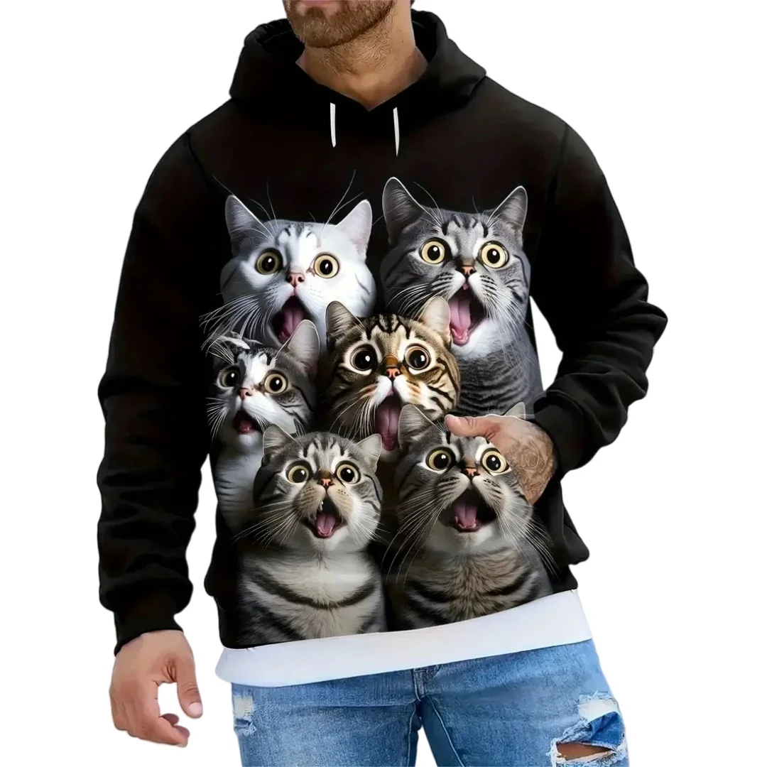 Funny Cat Graphic 3D Print Hoodies For Men Animal Tops Casual Loose Long Sleeve Autumn Thin Hooded Sweatshirt Men Street Clothes
Funny Cat Graphic 3D Print Hoodies For Men Animal Tops Casual Loose Long Sleeve Autumn Thin Hooded Sweatshirt Men Street Clothes