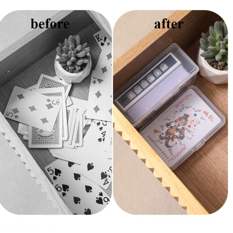 Прямоугольная коробка из полипропилена, 2 шт., прозрачный чехол для хранения карт, покер 6,6, 4, 10,5 см, пыленепроницаемое хранилище, аксессуары для игральных карт 
Прямоугольная коробка из полипропилена, 2 шт., прозрачный чехол для хранения карт, покер 6,6, 4, 10,5 см, пыленепроницаемое хранилище, аксессуары для игральных карт