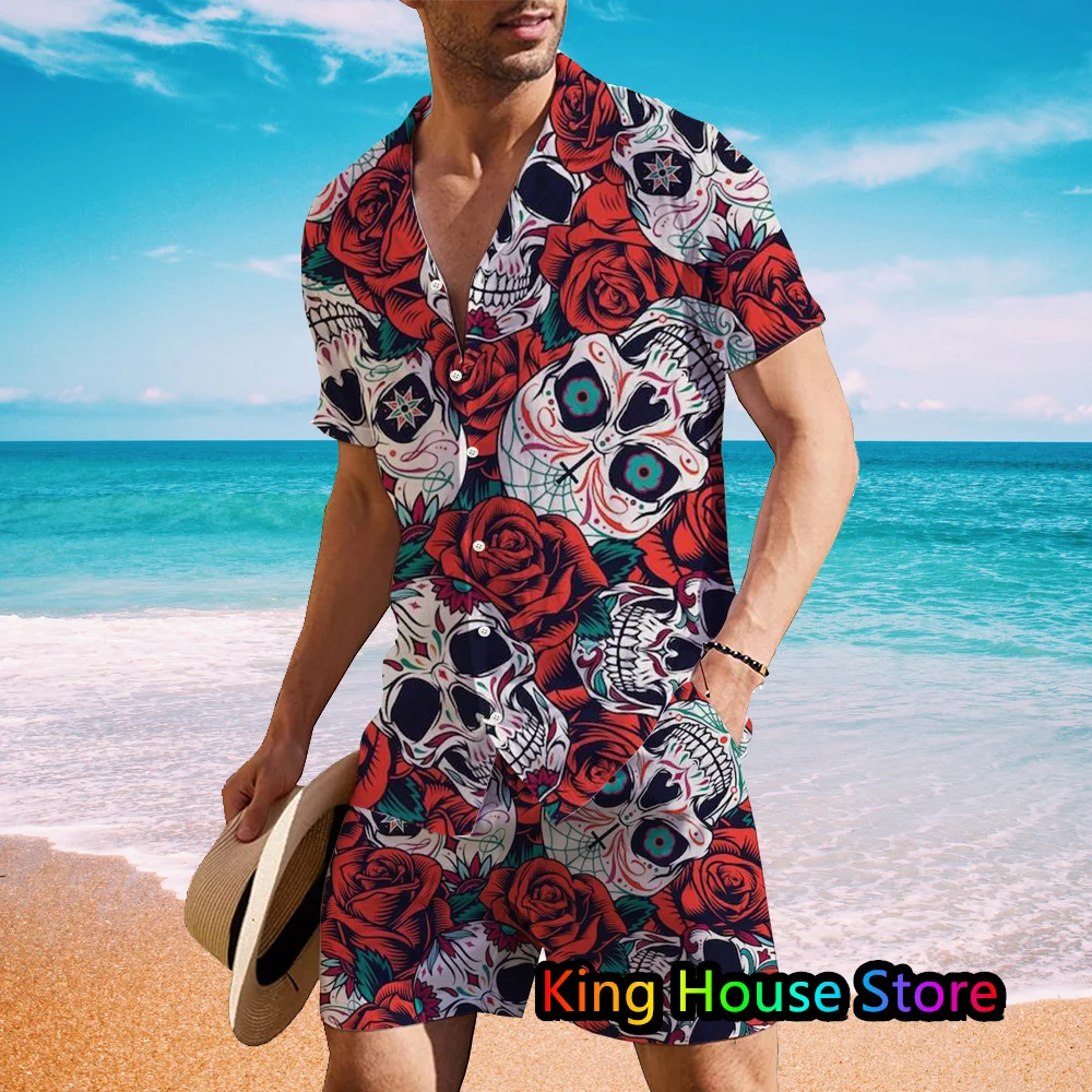 Men's Skull Print Luxury Shirt Set Summer Holiday Clothes For Men 3D Short Sleeve Beach Short Men's Streetwear Shirt 2 Piece Set
Men's Skull Print Luxury Shirt Set Summer Holiday Clothes For Men 3D Short Sleeve Beach Short Men's Streetwear Shirt 2 Piece Set