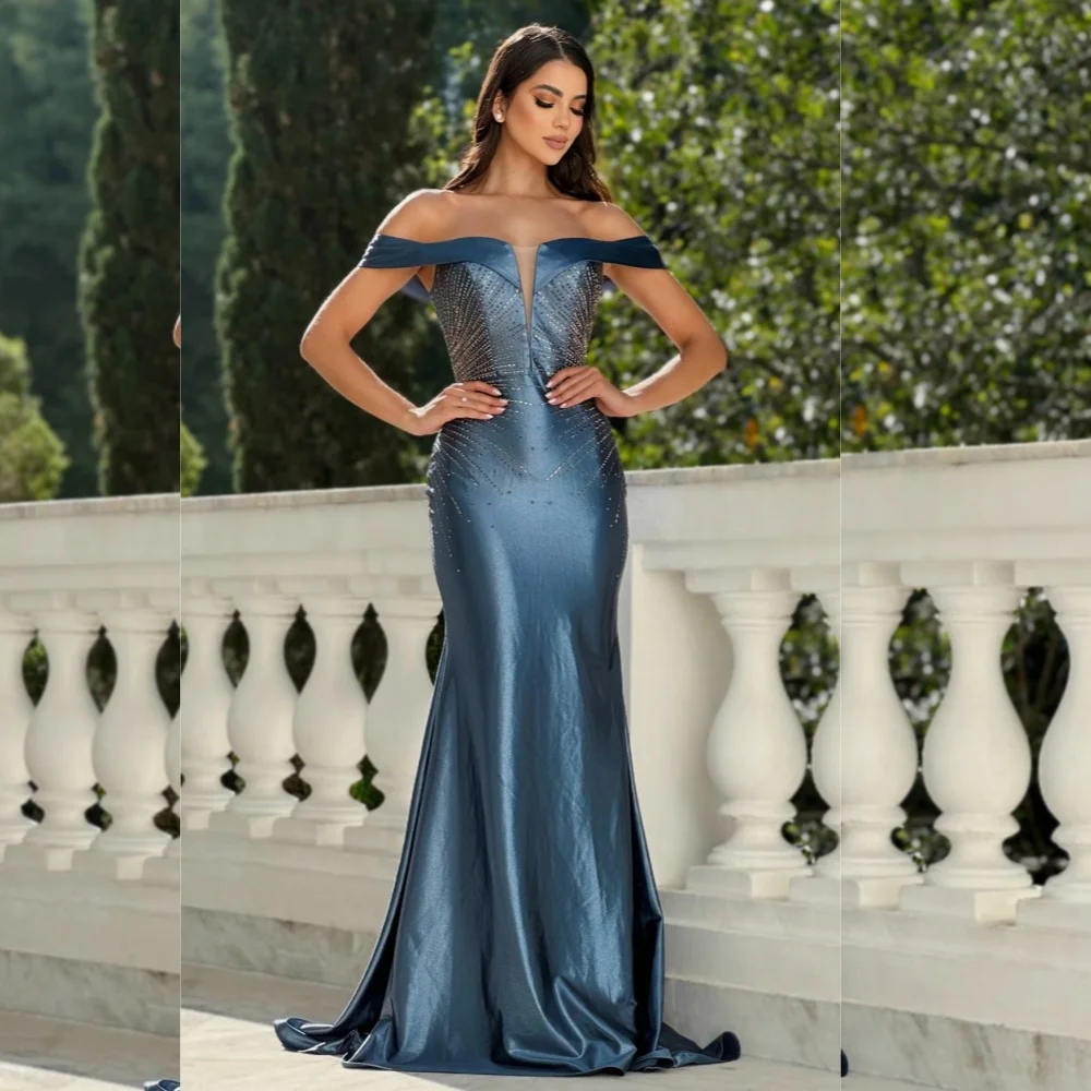 Modern Style Pleat Mermaid Off-the-shoulder Long Dresses Evening Dresses Pastrol Unisex Chinese Style Formal Casual Simple
Modern Style Pleat Mermaid Off-the-shoulder Long Dresses Evening Dresses Pastrol Unisex Chinese Style Formal Casual Simple