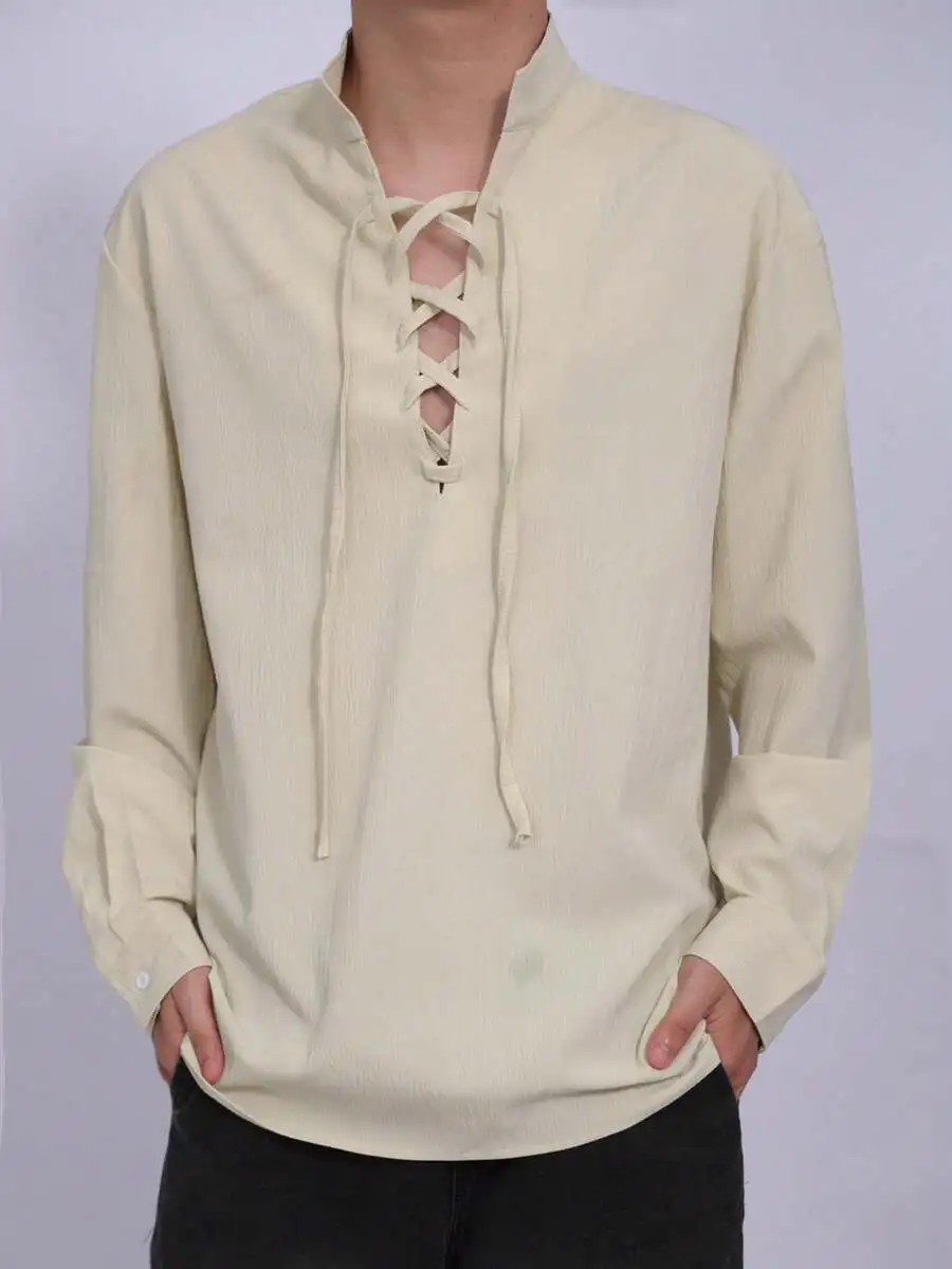 Medieval Lace-Up Shirt For Men Renaissance Festival Costume Western Roleplay Cosplay
Medieval Lace-Up Shirt For Men Renaissance Festival Costume Western Roleplay Cosplay