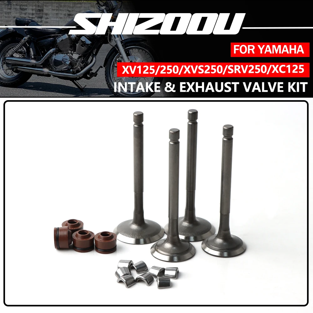 For YAMAHA XV125 XV250 VIRAGO xv 125/250 virago SRV250 yamaha xc125 cygnus YFA1 Motorcycle Intake Exhaust Valves Engine Part
For YAMAHA XV125 XV250 VIRAGO xv 125/250 virago SRV250 yamaha xc125 cygnus YFA1 Motorcycle Intake Exhaust Valves Engine Part