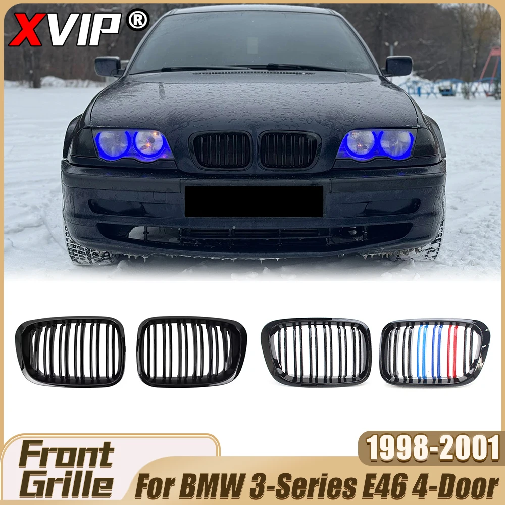 Глянцевая черная решетка радиатора XVIP в стиле Double Line для BMW 3 серии E46 1998-2001, 4-дверные модели 320i, 325i, 330xi, 328i
Глянцевая черная решетка радиатора XVIP в стиле Double Line для BMW 3 серии E46 1998-2001, 4-дверные модели 320i, 325i, 330xi, 328i