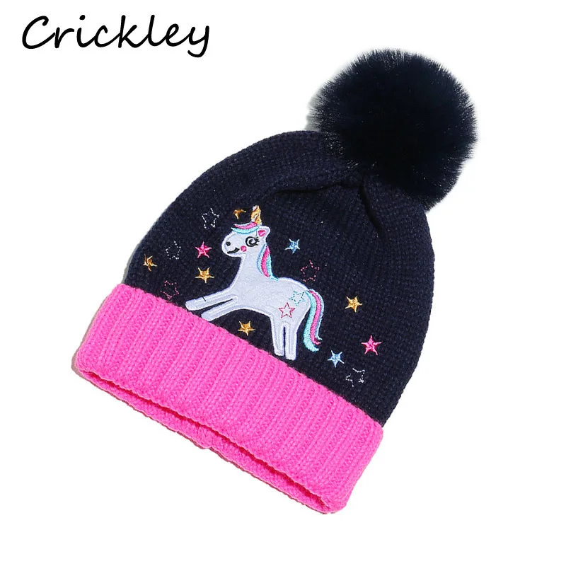 New Cartoon Unicorn Girls Hats Pom Pom Embroidery Soft Children Caps Autumn Winter Knitted Warn Kids Hats 
New Cartoon Unicorn Girls Hats Pom Pom Embroidery Soft Children Caps Autumn Winter Knitted Warn Kids Hats