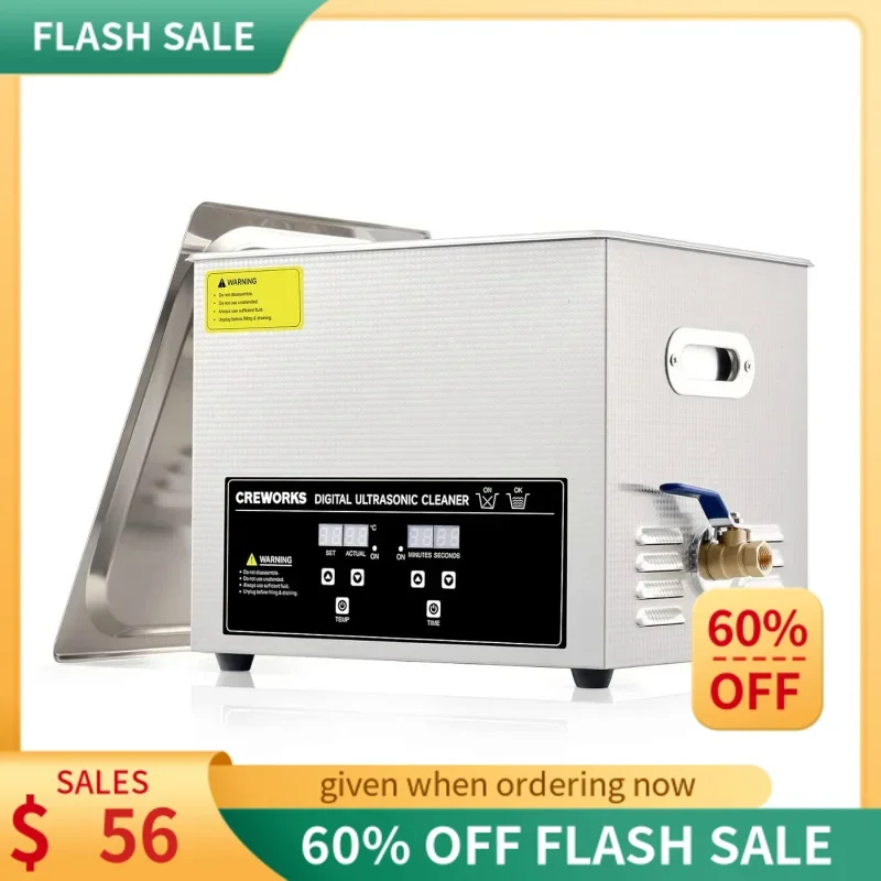 CREWORKS Digital Ultrasonic Cleaner, Professional Industrial Auto Sonic Cleaning Machine for Jewelry Repairing Parts Instrument
CREWORKS Digital Ultrasonic Cleaner, Professional Industrial Auto Sonic Cleaning Machine for Jewelry Repairing Parts Instrument
