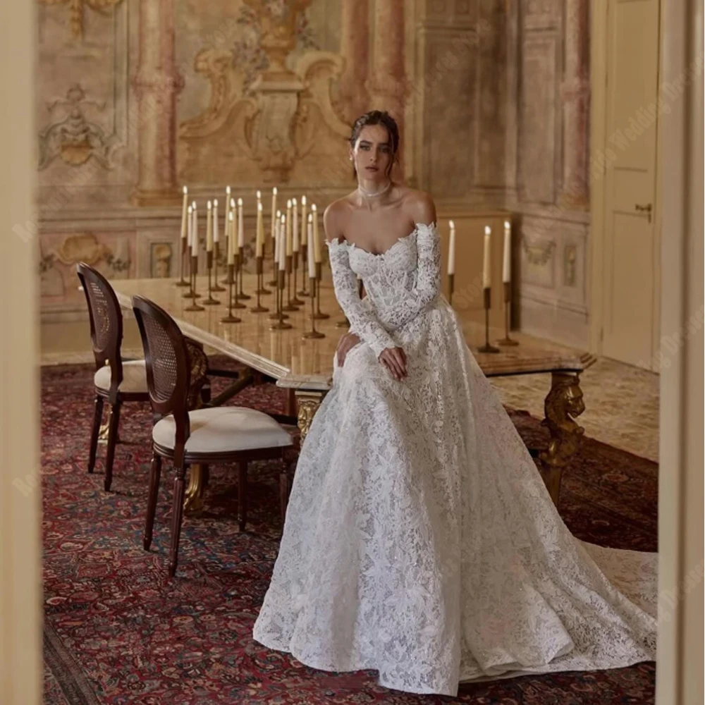 Off Shoulder Women Wedding Dresses Exquisite A-Line Bridal Gowns Princess Party Mopping Length Vestidos De Noive 2026 Customized
Off Shoulder Women Wedding Dresses Exquisite A-Line Bridal Gowns Princess Party Mopping Length Vestidos De Noive 2026 Customized