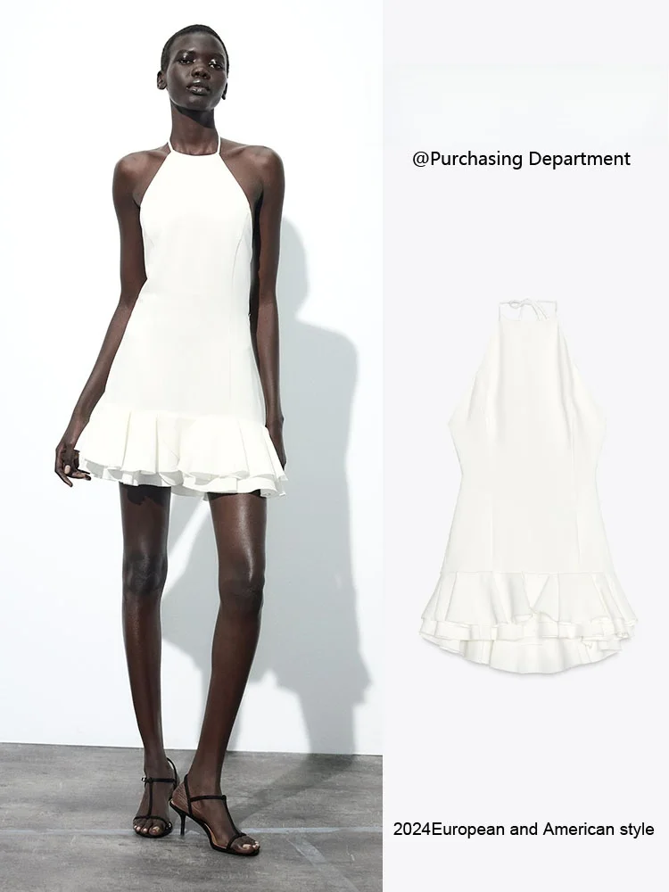 Elegant Dress Hanging Neck Collar Layered Decoration New Summer Women's Fashion High Waist Short Skirt Party Dress
Elegant Dress Hanging Neck Collar Layered Decoration New Summer Women's Fashion High Waist Short Skirt Party Dress