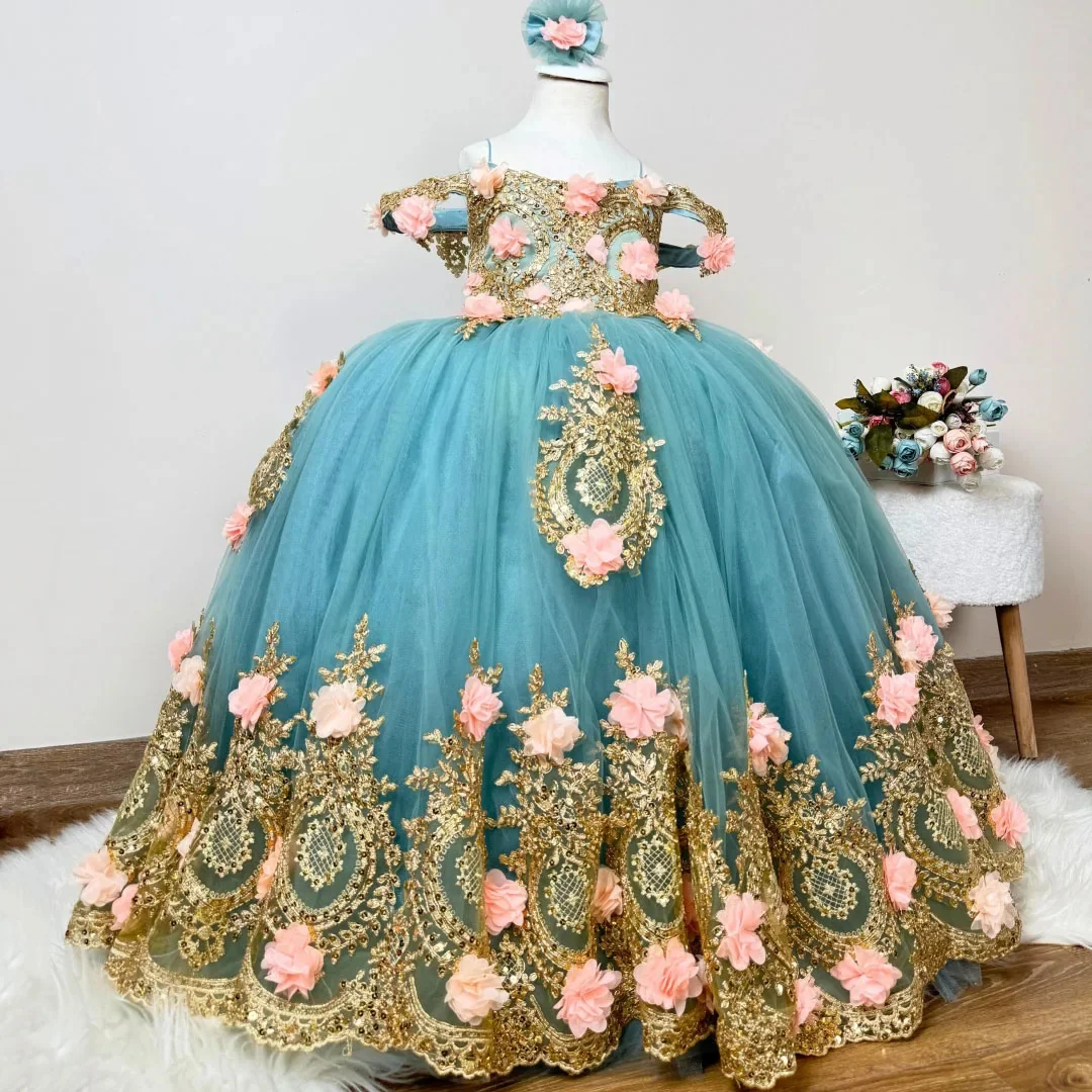 Customized Blue Flower Girl Dresses For Wedding Gold Appliques Rose Tulle Gorgeous Princess First Communion Pageant Banquet Gown
Customized Blue Flower Girl Dresses For Wedding Gold Appliques Rose Tulle Gorgeous Princess First Communion Pageant Banquet Gown