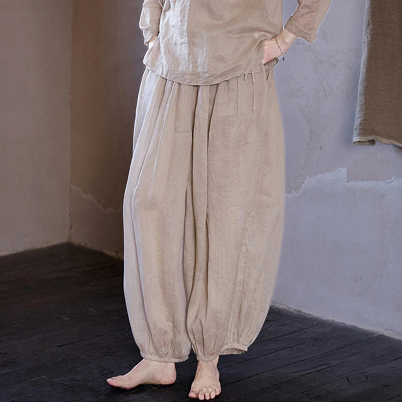 100% Linen Women Casual Bloomers Pants New Arrival 2025 Spring Vintage Style Plain Color Loose Female Ankle-length Pants M1382
100% Linen Women Casual Bloomers Pants New Arrival 2025 Spring Vintage Style Plain Color Loose Female Ankle-length Pants M1382