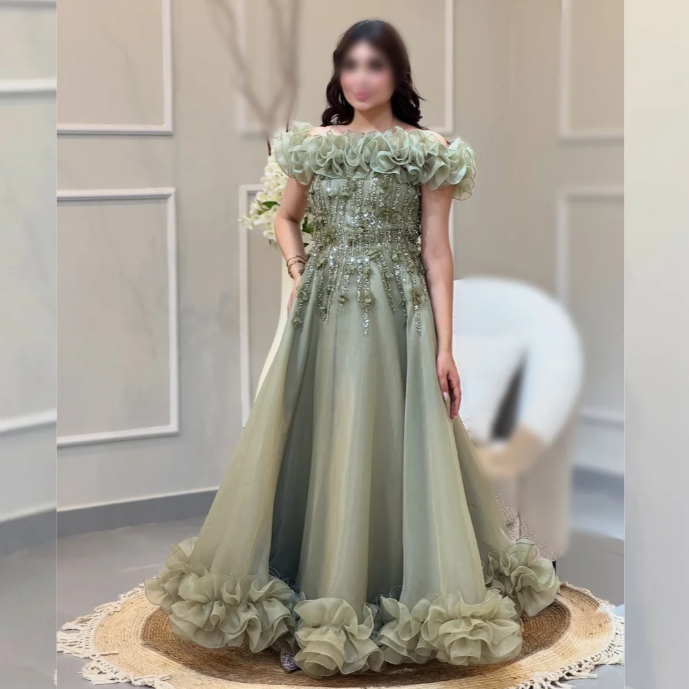 Customized Charming Glitter Applique Pleat A-line Floor-length Women's Evening Dress Bespoke Occasion Elegant Homecoming Party
Customized Charming Glitter Applique Pleat A-line Floor-length Women's Evening Dress Bespoke Occasion Elegant Homecoming Party