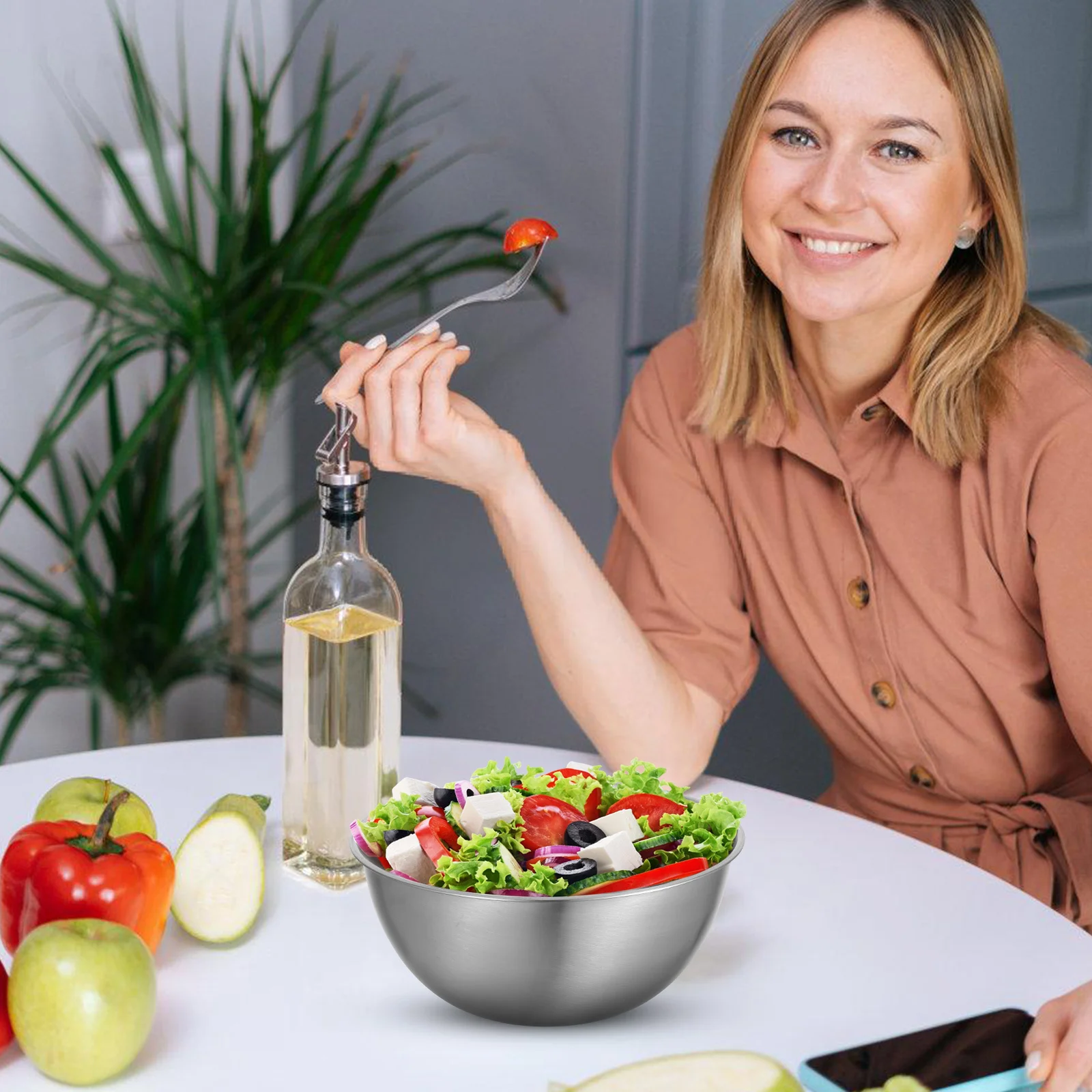 Stainless Steel Mixing Bowl 2000Ml Flat Bottom with Measurement Scale for Precise Baking Cooking Salad Preparation Kitchen Food
Stainless Steel Mixing Bowl 2000Ml Flat Bottom with Measurement Scale for Precise Baking Cooking Salad Preparation Kitchen Food