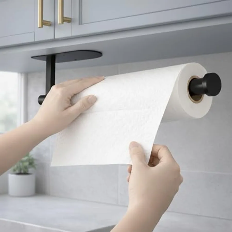 Paper Towel Holder, Self Adhesive or Screw Mounting, Black Wall Mount SUS304 Stainless Steel Paper Towel Holder Under Cabinet f
Paper Towel Holder, Self Adhesive or Screw Mounting, Black Wall Mount SUS304 Stainless Steel Paper Towel Holder Under Cabinet f