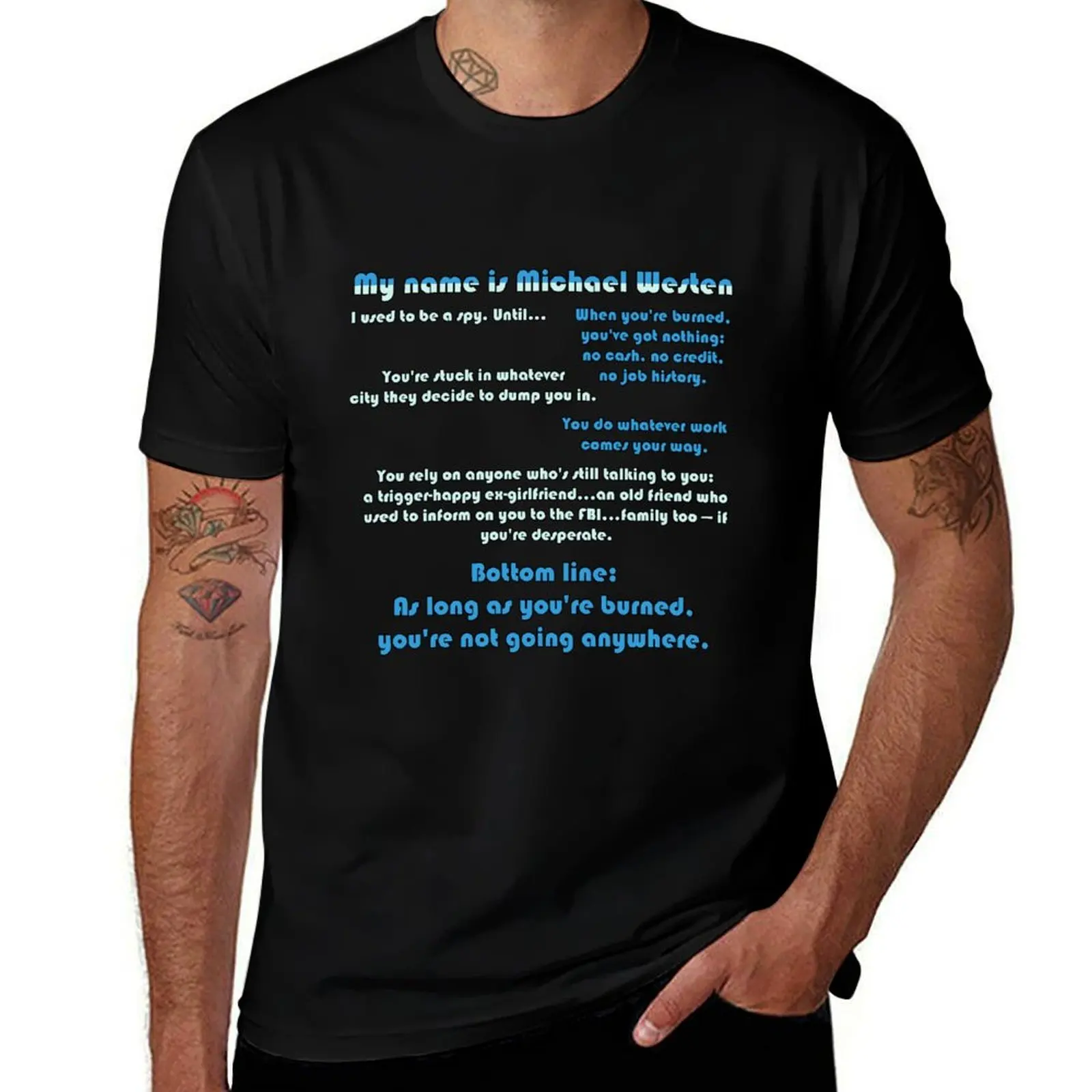 My Name is Michael Weston T-Shirt croswit shirt man anime stuff funny shirt cotton for a boy men clothings
My Name is Michael Weston T-Shirt croswit shirt man anime stuff funny shirt cotton for a boy men clothings