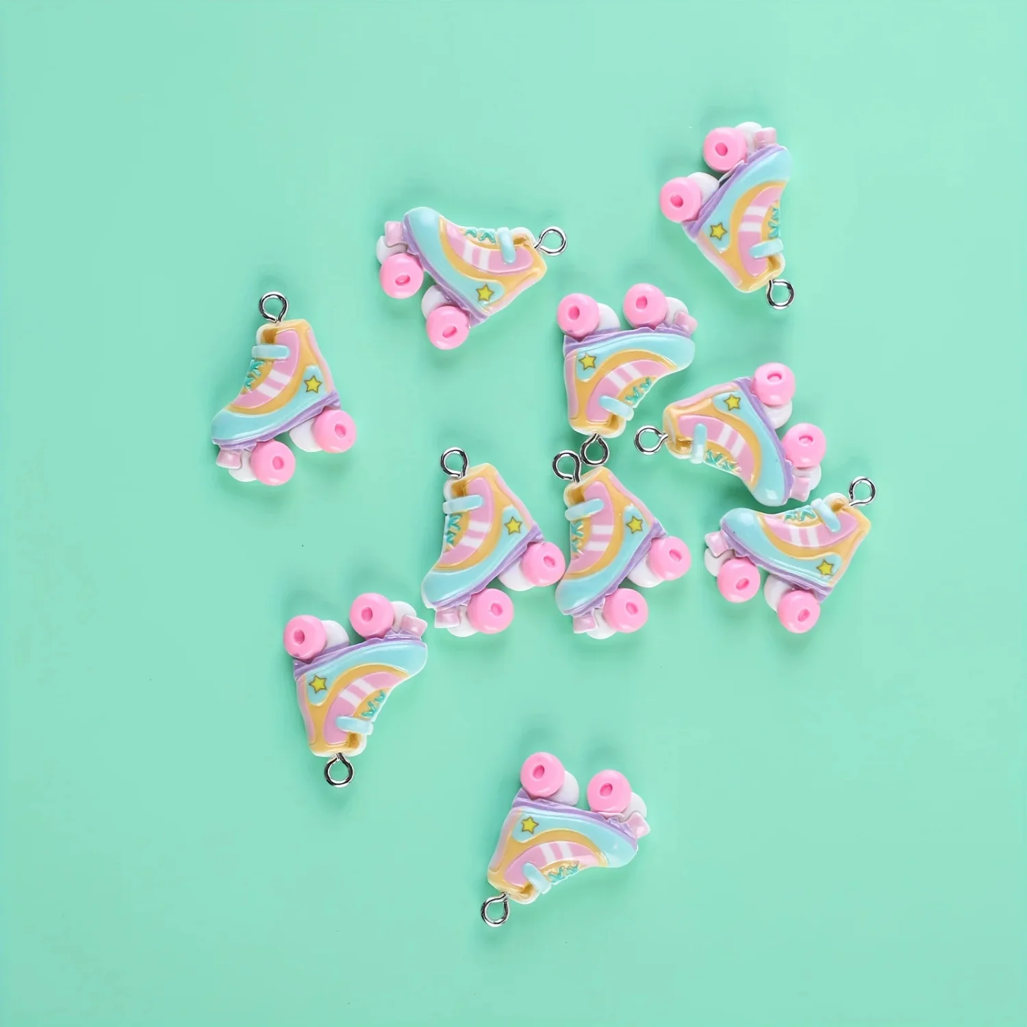 10pcs Stylish Cartoon Shiny Roller Skates Pendant Cute Skaters Resin Charms Pendants Earrings Necklace Ornaments Accessories
10pcs Stylish Cartoon Shiny Roller Skates Pendant Cute Skaters Resin Charms Pendants Earrings Necklace Ornaments Accessories