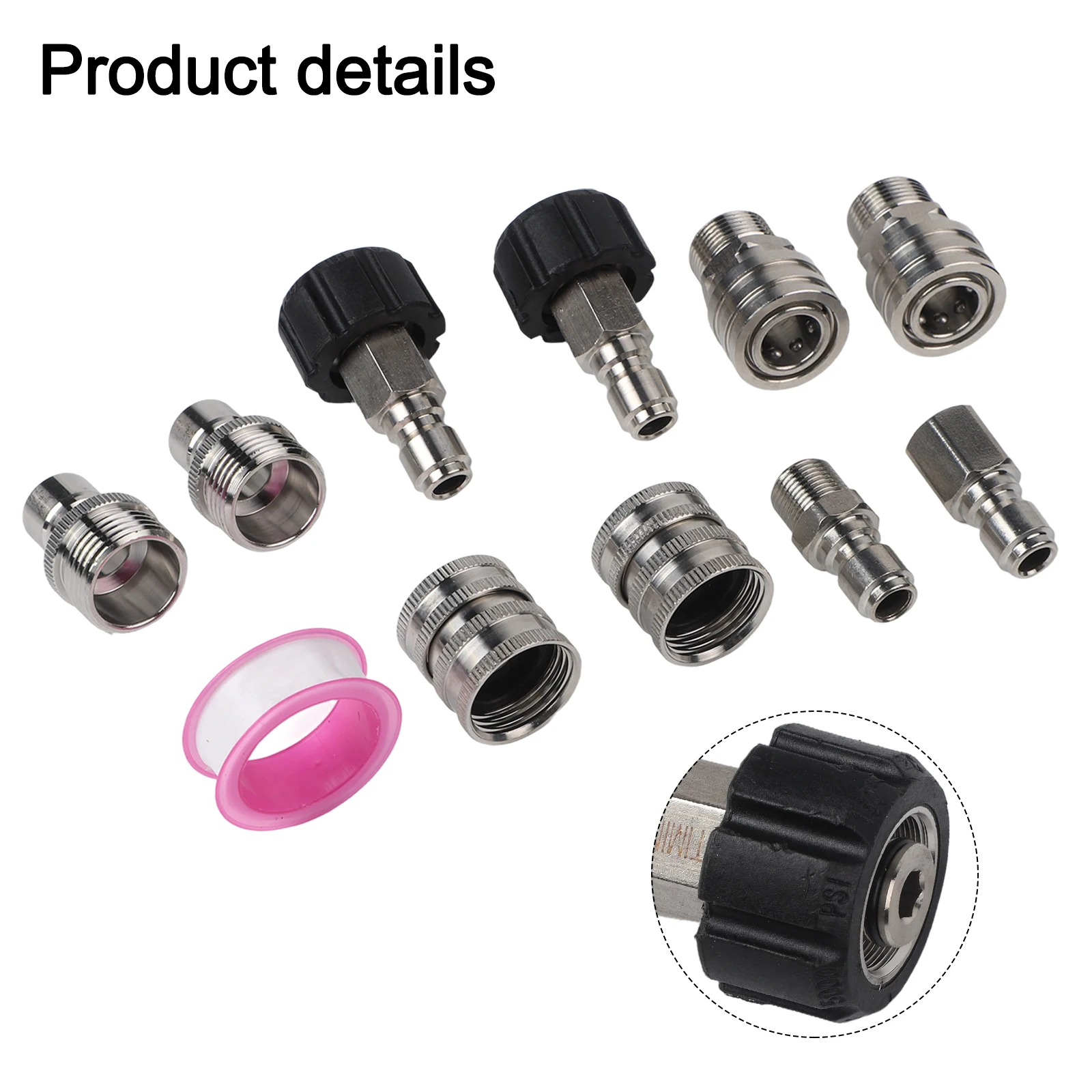 10pcs/set Pressure Washer M22-14 Adapter Kit Stainless Steel Quick Connect Cleaning Machine Adapter M22-14 3/8 Quick Connector 
10pcs/set Pressure Washer M22-14 Adapter Kit Stainless Steel Quick Connect Cleaning Machine Adapter M22-14 3/8 Quick Connector