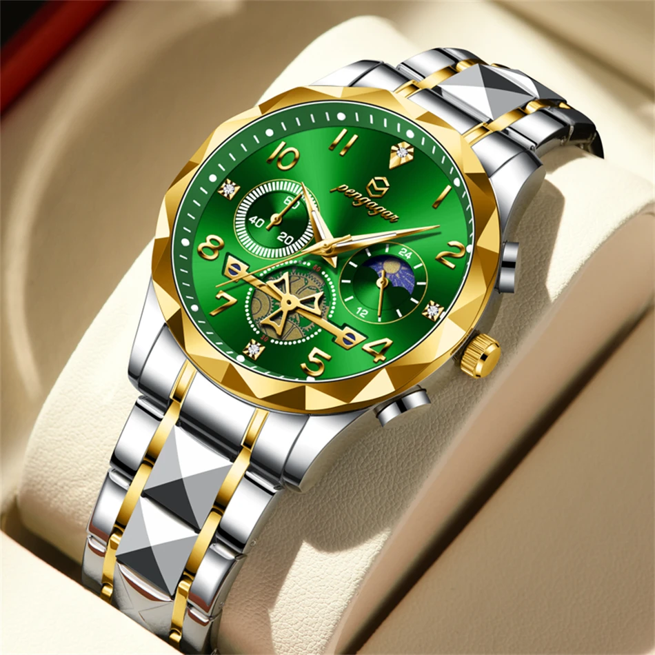 PENGAGA Luxury Men Watch Top Original Waterproof Luminous Chronograph Man Wristwatch Stainless Steel Quartz Men's Watches Relo
PENGAGA Luxury Men Watch Top Original Waterproof Luminous Chronograph Man Wristwatch Stainless Steel Quartz Men's Watches Relo