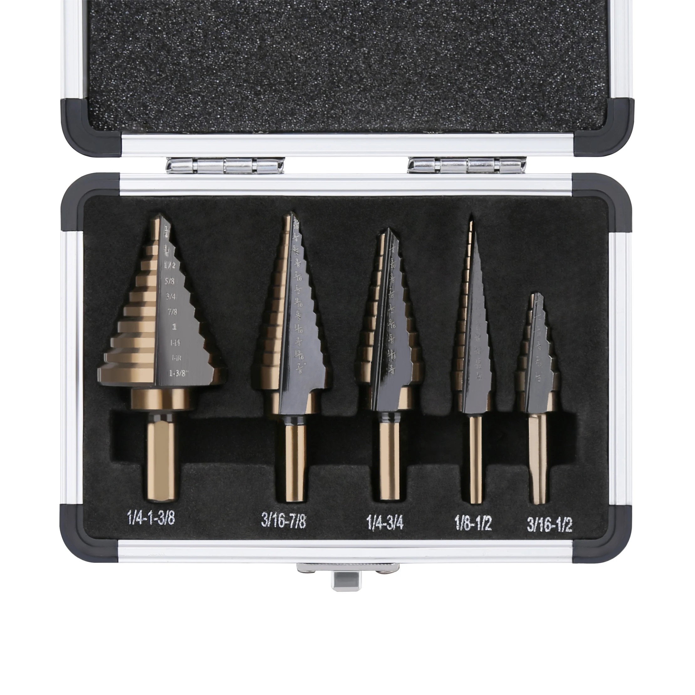 5pcs Step Core Drill Bit Set HSS 4241 Cobalt Multiple Hole 50 Sizes Hole Cutter for Metal Drilling Wood Plastic Sheet Tools
5pcs Step Core Drill Bit Set HSS 4241 Cobalt Multiple Hole 50 Sizes Hole Cutter for Metal Drilling Wood Plastic Sheet Tools