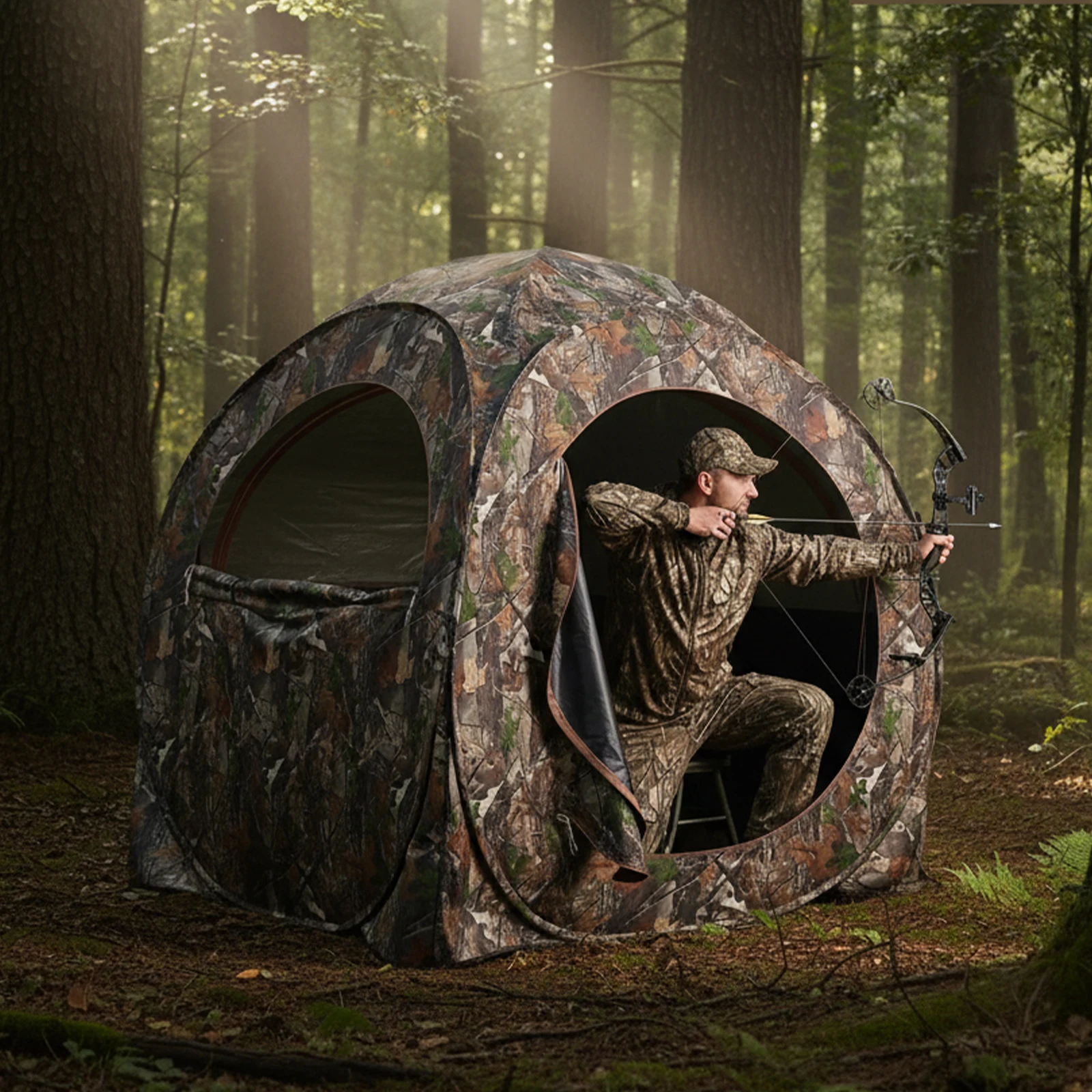 Camouflage Pop-Up Hunting Blind Easy Setup Ground Shelter Outdoor Camo Blind with Storage for Deer Turkey Duck Archery Season
Camouflage Pop-Up Hunting Blind Easy Setup Ground Shelter Outdoor Camo Blind with Storage for Deer Turkey Duck Archery Season