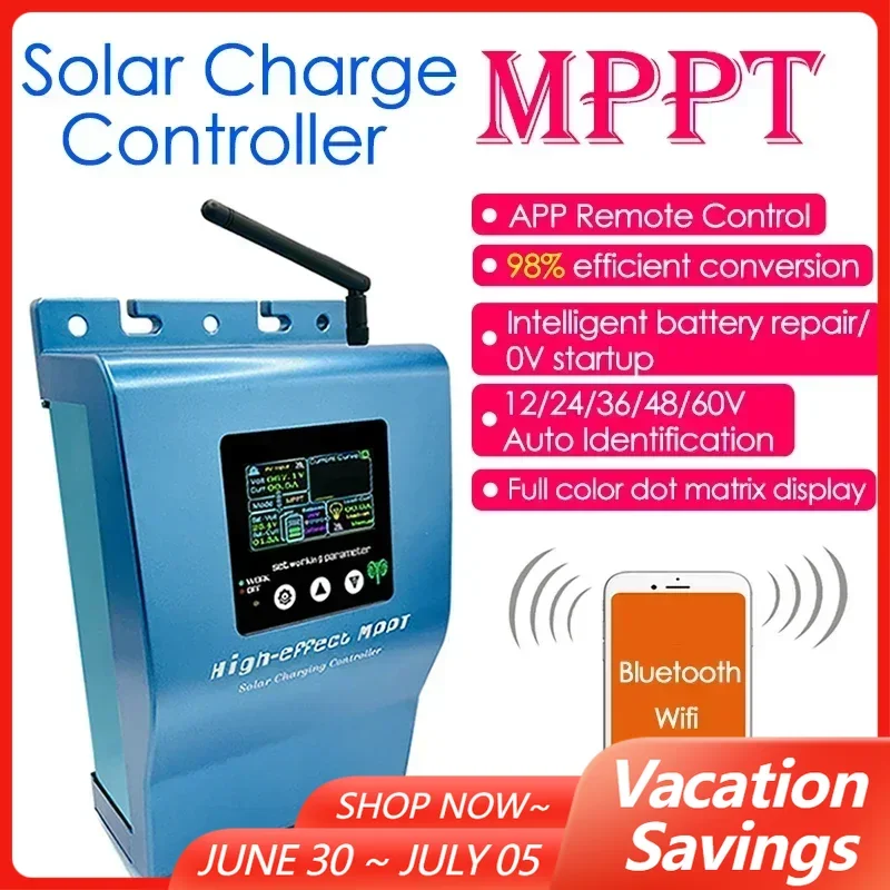MPPT Solar Controller 12/24/36/48/60V Auto 20/40A Full Color Dot Matrix Display 0V Startup Intelligent Repair Battery Regulator
MPPT Solar Controller 12/24/36/48/60V Auto 20/40A Full Color Dot Matrix Display 0V Startup Intelligent Repair Battery Regulator