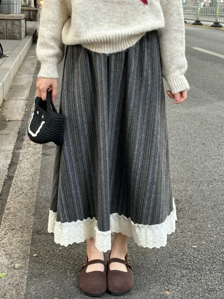 Skirts Women Vintage Lace Patchwork Design Autumn Casual A-line Mujer Faldas Korean Style Fashion Empire All-match Classic Cozy
Skirts Women Vintage Lace Patchwork Design Autumn Casual A-line Mujer Faldas Korean Style Fashion Empire All-match Classic Cozy