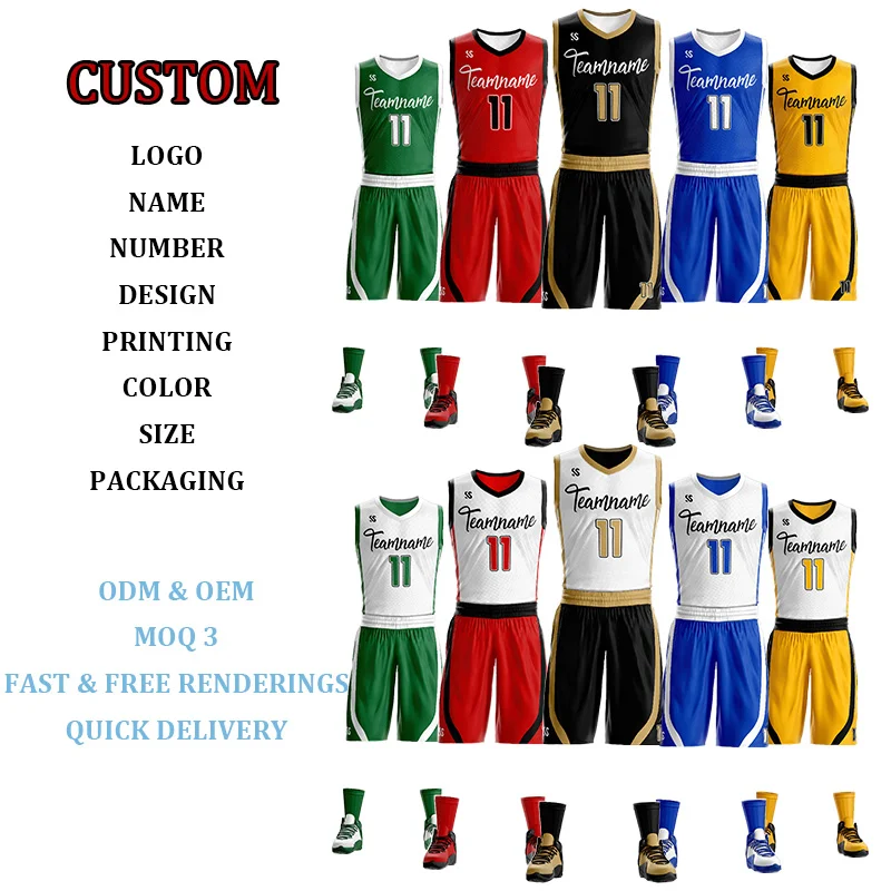 Custom Basketball Jerseys Personalized Adults Quick Dry Sportswear Gym Shirts Uniform Customize Reversible Basketball Sets
Custom Basketball Jerseys Personalized Adults Quick Dry Sportswear Gym Shirts Uniform Customize Reversible Basketball Sets