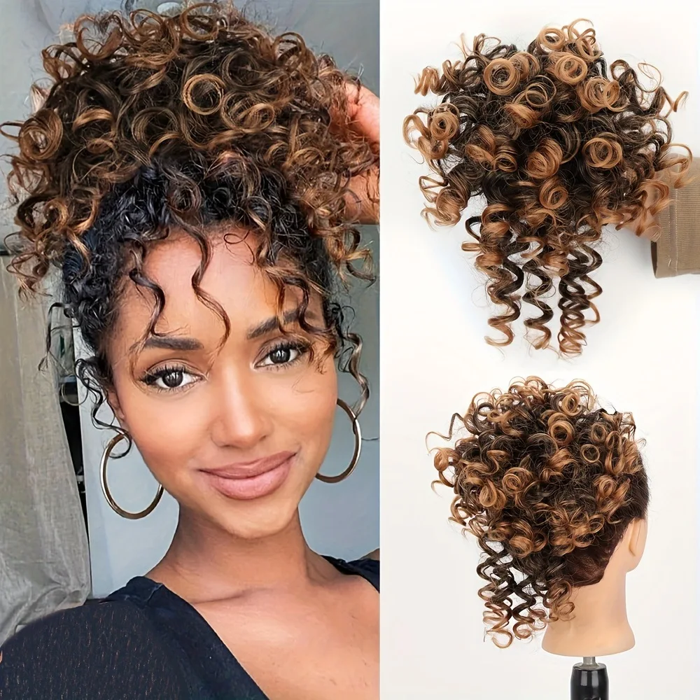Synthetic wig for African American hair, rope-tied ponytail extensions, wavy short curly rope-tied ponytail hair pack
Synthetic wig for African American hair, rope-tied ponytail extensions, wavy short curly rope-tied ponytail hair pack