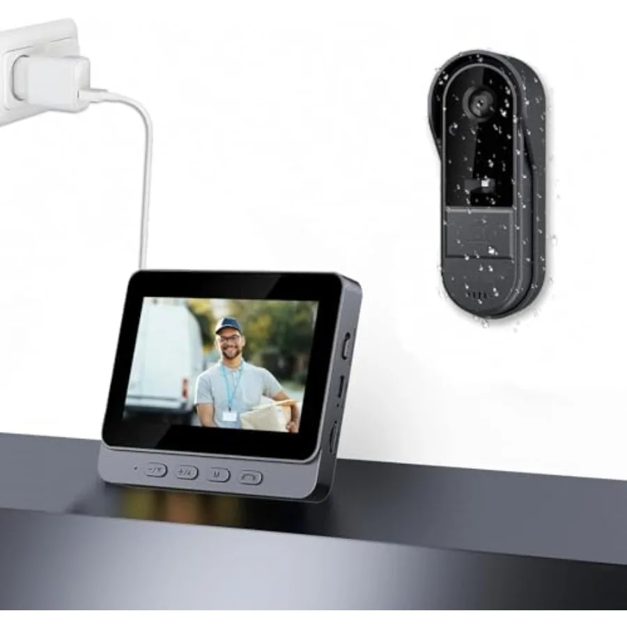 Doorbell Camera Wireless No Subscription Video Doorbell with Camera 1080P with Screen, Two-Way Audio, 170° Angle, Night Vision,
Doorbell Camera Wireless No Subscription Video Doorbell with Camera 1080P with Screen, Two-Way Audio, 170° Angle, Night Vision,