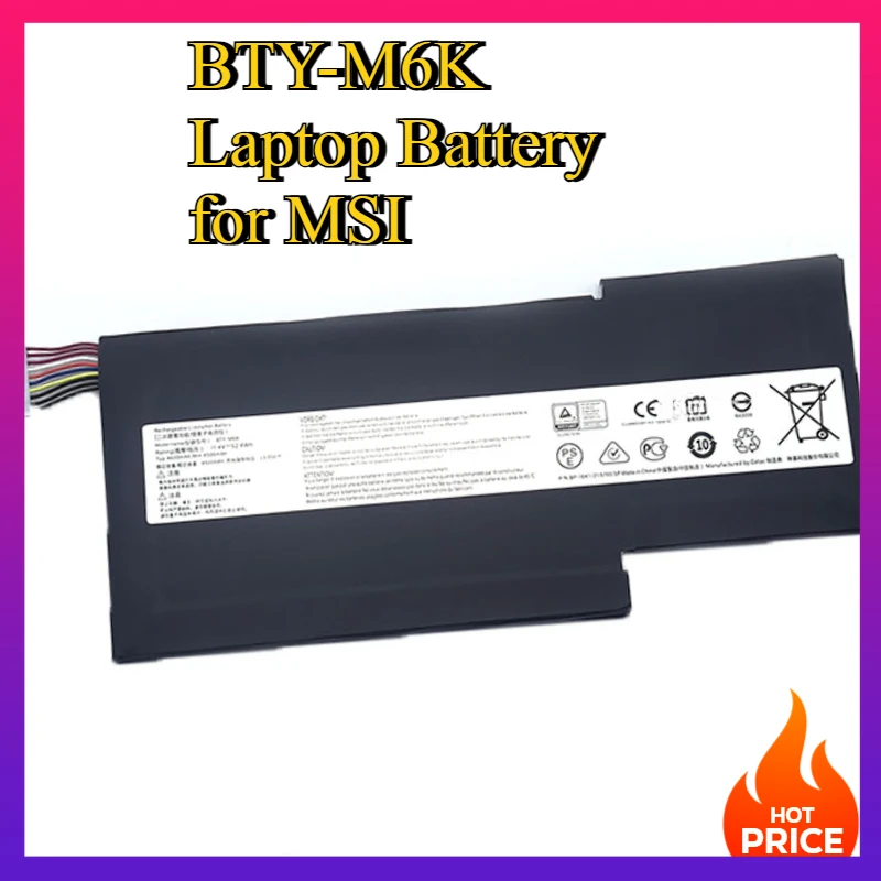 BTY-M6K Laptop Battery for MSI MS-17B4 MS-16K3 GF63 Thin 8RC 8RD GF75 Thin 3RD 8RC 9SC GF65 9SE/SX Thin 10SDR GS63/GS73VR
BTY-M6K Laptop Battery for MSI MS-17B4 MS-16K3 GF63 Thin 8RC 8RD GF75 Thin 3RD 8RC 9SC GF65 9SE/SX Thin 10SDR GS63/GS73VR