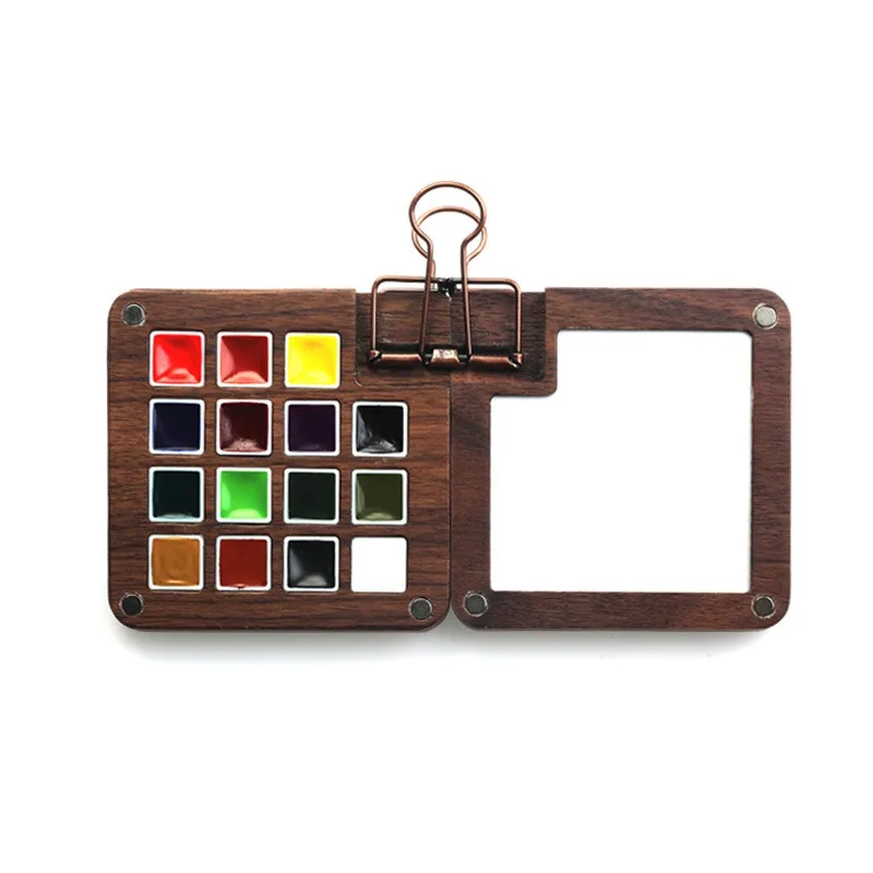 Mini portable watercolor travel sketch portable walnut box painting board paint set
Mini portable watercolor travel sketch portable walnut box painting board paint set