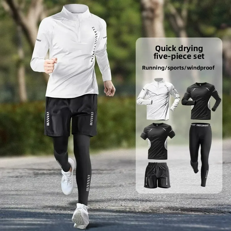 Men's Sports 5-piece Breathable Elastic Speed Drying Outdoor Running Cycling Mountaineering Marathon Fitness Men's Training Set
Men's Sports 5-piece Breathable Elastic Speed Drying Outdoor Running Cycling Mountaineering Marathon Fitness Men's Training Set
