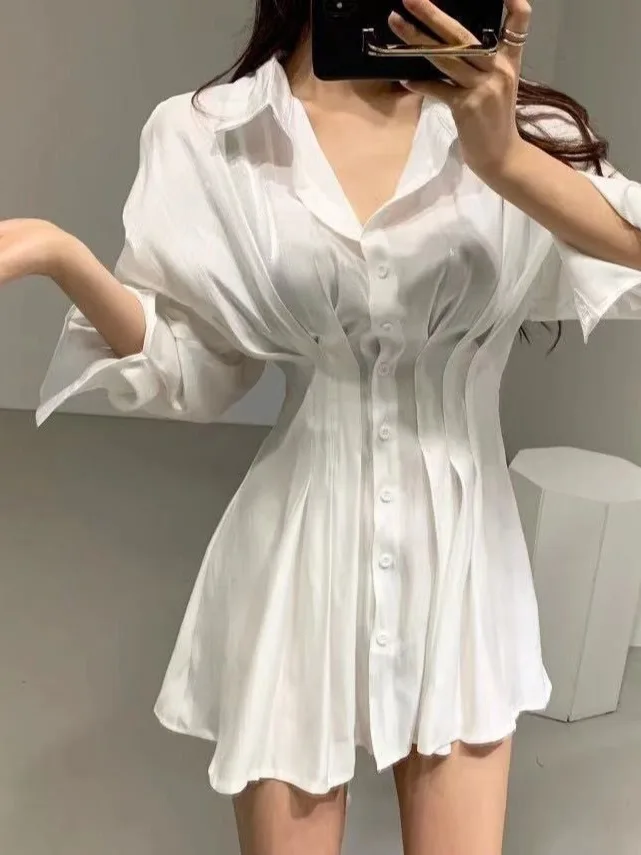 Korean Sle Slimming Belted irt Dr Women's Ele Aosphere Sensation Faionable Casual Long Sve Cotton Gown
Korean Sle Slimming Belted irt Dr Women's Ele Aosphere Sensation Faionable Casual Long Sve Cotton Gown