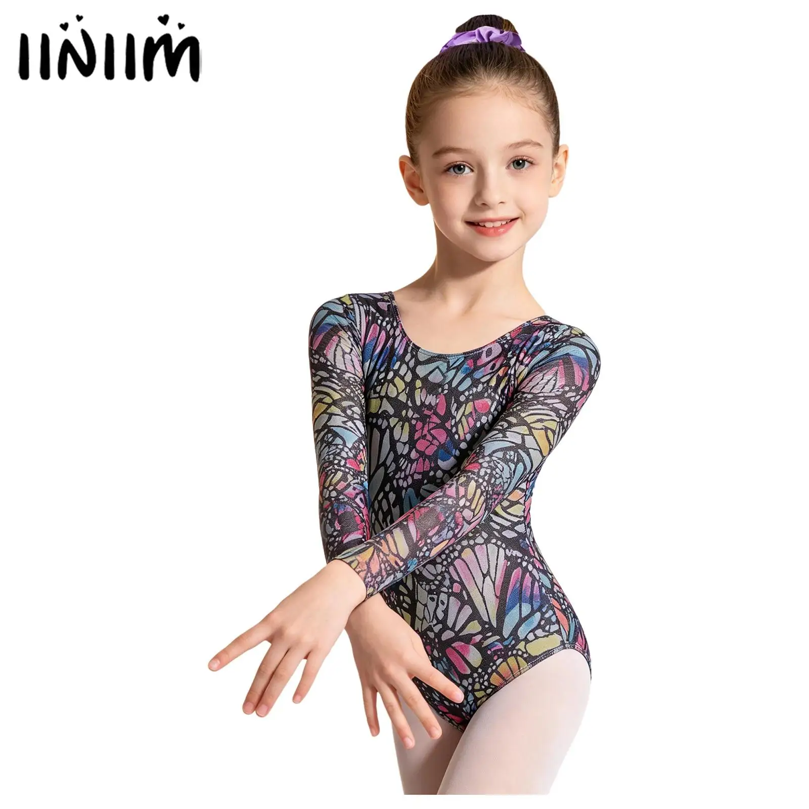 Kids Girls Long-sleeve Gymnastics Shimmery Printed Leotard with Hairband Ballet Dance Outfit Training Performance Costume
Kids Girls Long-sleeve Gymnastics Shimmery Printed Leotard with Hairband Ballet Dance Outfit Training Performance Costume