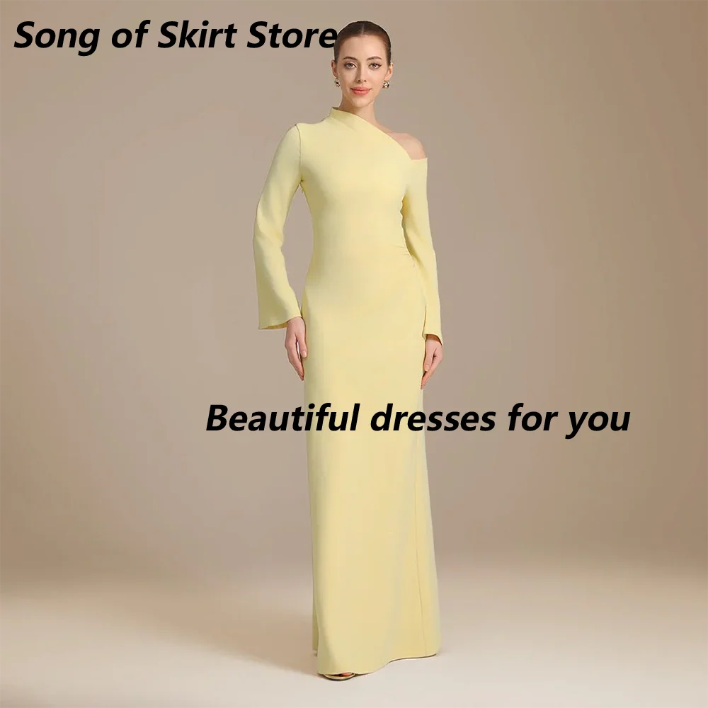 Light Yellow Evening Dress Customized Long Sleeve Simple Floor Length Sheath Evening Gown Formal Prom Gown for Weddings
Light Yellow Evening Dress Customized Long Sleeve Simple Floor Length Sheath Evening Gown Formal Prom Gown for Weddings