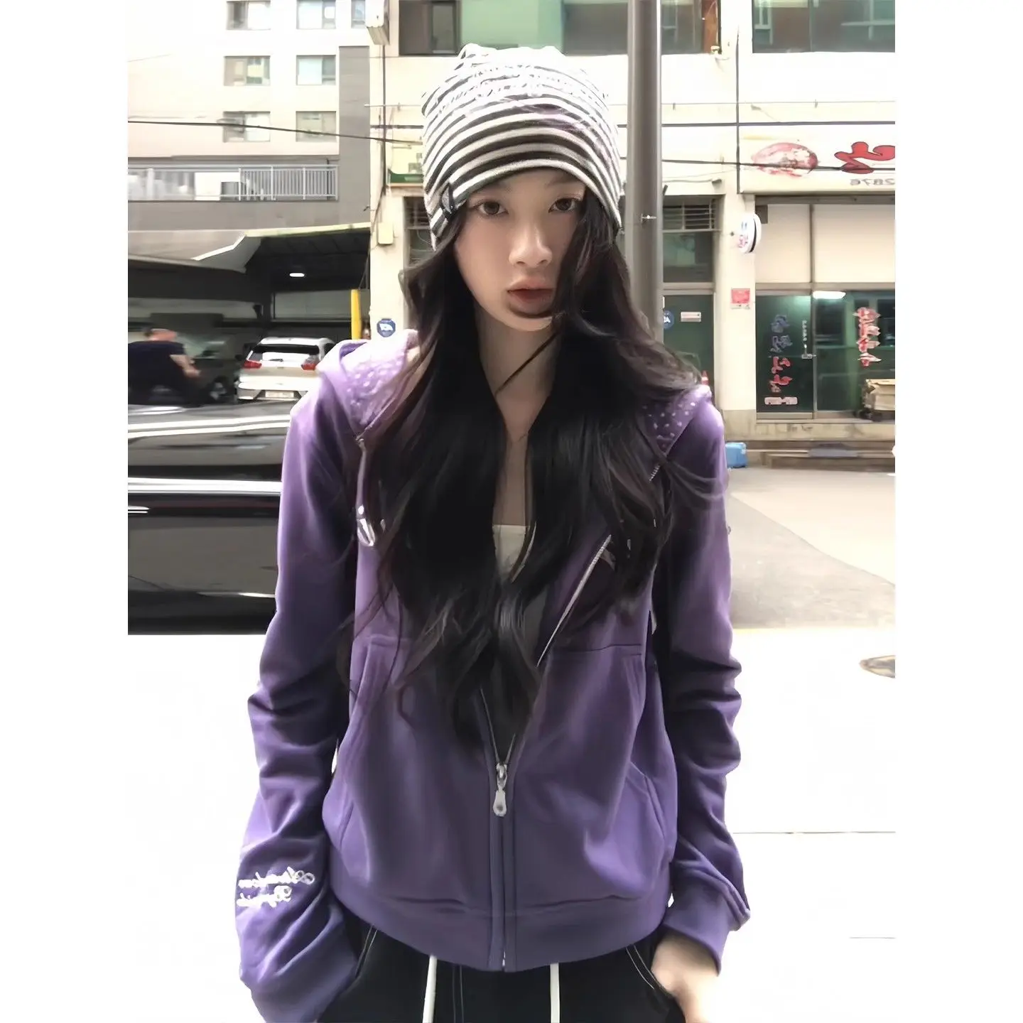 Onalippa 2025 Purple Winter American College Style Long Sleeved Hooded Sweatshirt Women Versatile Loose Slimming Jacket
Onalippa 2025 Purple Winter American College Style Long Sleeved Hooded Sweatshirt Women Versatile Loose Slimming Jacket