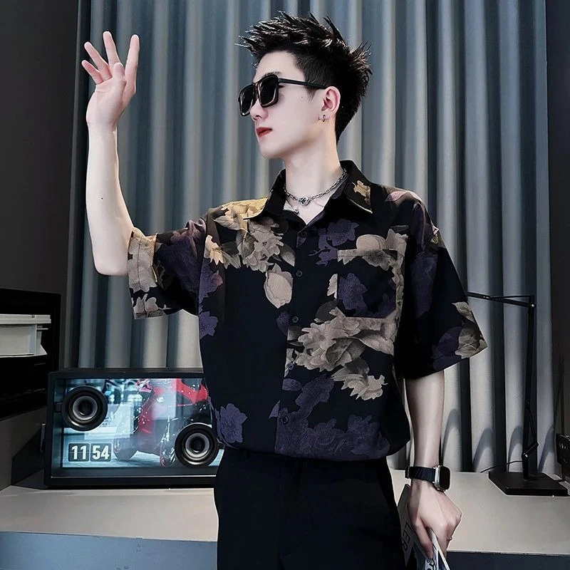 Men's Loose Fit American Vintage Shirt Summer Short Sleeve Casual Chinese Print Button Down Shirt Streetwear New Arrival
Men's Loose Fit American Vintage Shirt Summer Short Sleeve Casual Chinese Print Button Down Shirt Streetwear New Arrival