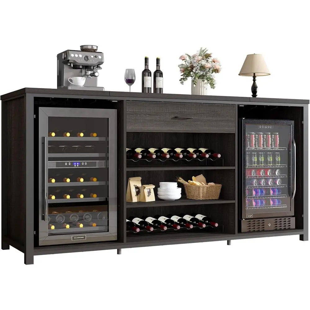 Rustic Metal & Wood Wine Cabinet with Storage Rack for Kitchen Dining Area, Gray, 70
Rustic Metal & Wood Wine Cabinet with Storage Rack for Kitchen Dining Area, Gray, 70