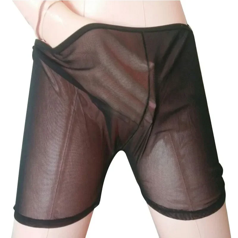 Mens See-through Loose Lounge Transparent Mesh Crotch Shorts Underwear Sexy Lingerie Trunks Briefs Male Ultra Thin Panties
Mens See-through Loose Lounge Transparent Mesh Crotch Shorts Underwear Sexy Lingerie Trunks Briefs Male Ultra Thin Panties