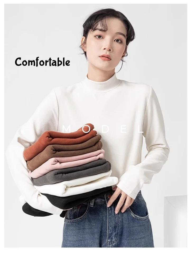 Versatile Solid Color Bottom Shirt Women Spring Slim Thickened Inner Long Sleeve Niche Soft Breathable Tops
Versatile Solid Color Bottom Shirt Women Spring Slim Thickened Inner Long Sleeve Niche Soft Breathable Tops
