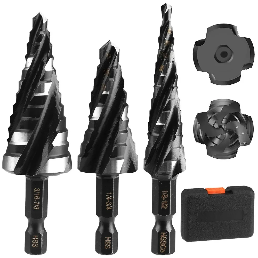 3 Piece Set Step Drill Bit Bearing Steel Stainless Steel High Speed Bearing Steel 5 Piece Set Four Spiral Flute
3 Piece Set Step Drill Bit Bearing Steel Stainless Steel High Speed Bearing Steel 5 Piece Set Four Spiral Flute