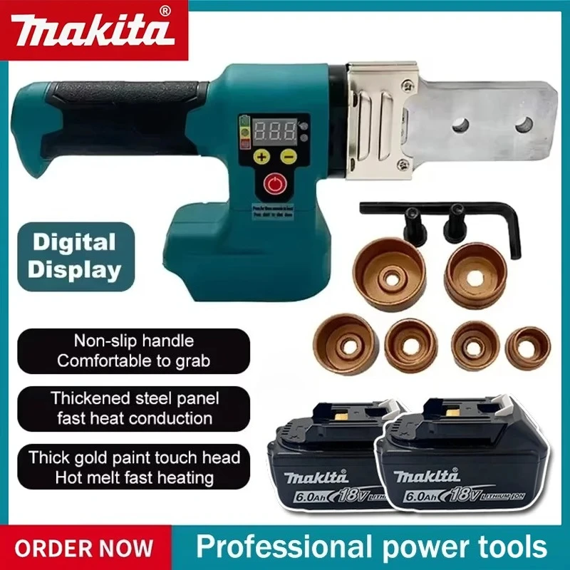Makita Electric Pipe Welding Machine Cordless Fuser PPR PE Soldering Iron Plastic Tube PP Heating Hot Melt For Makita Battery
Makita Electric Pipe Welding Machine Cordless Fuser PPR PE Soldering Iron Plastic Tube PP Heating Hot Melt For Makita Battery