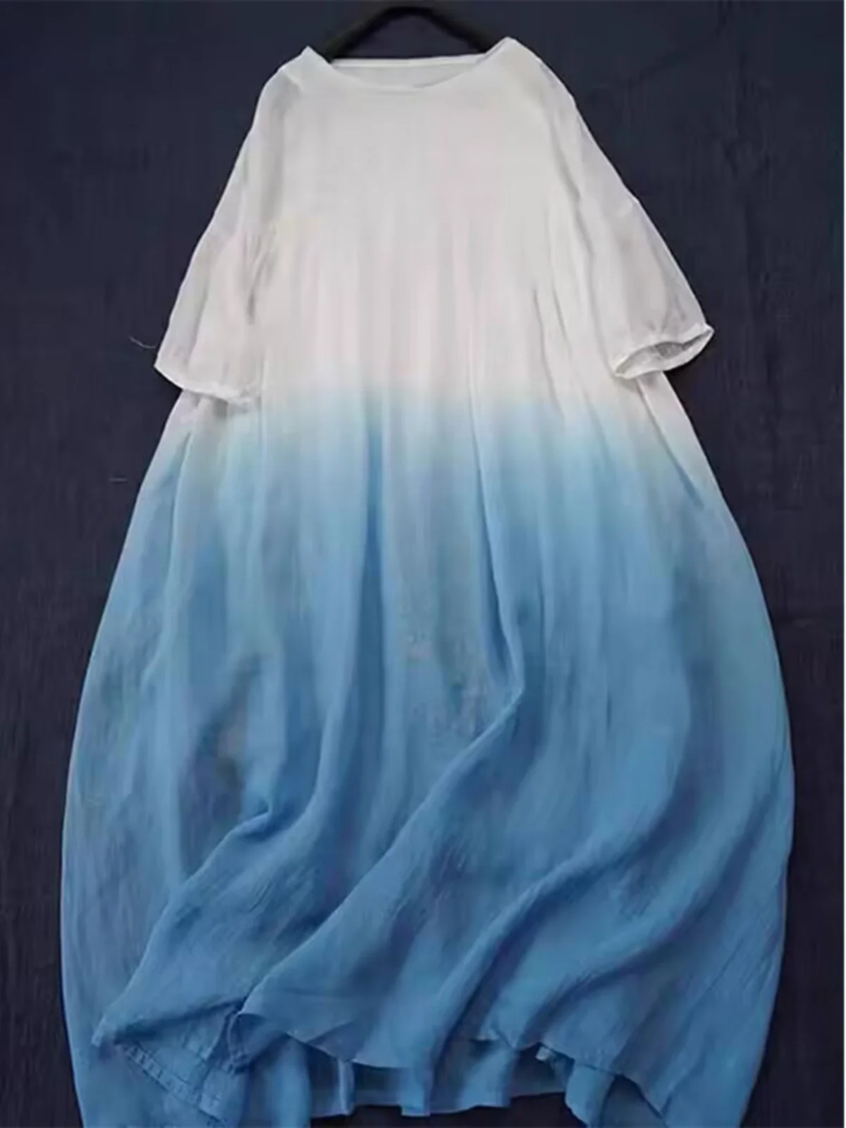 High-End Gradient Color Flax Dress Women's Spring 2025 Loose A-Line Skirt Vintage Style Long Sleeve round Neck Gown
High-End Gradient Color Flax Dress Women's Spring 2025 Loose A-Line Skirt Vintage Style Long Sleeve round Neck Gown