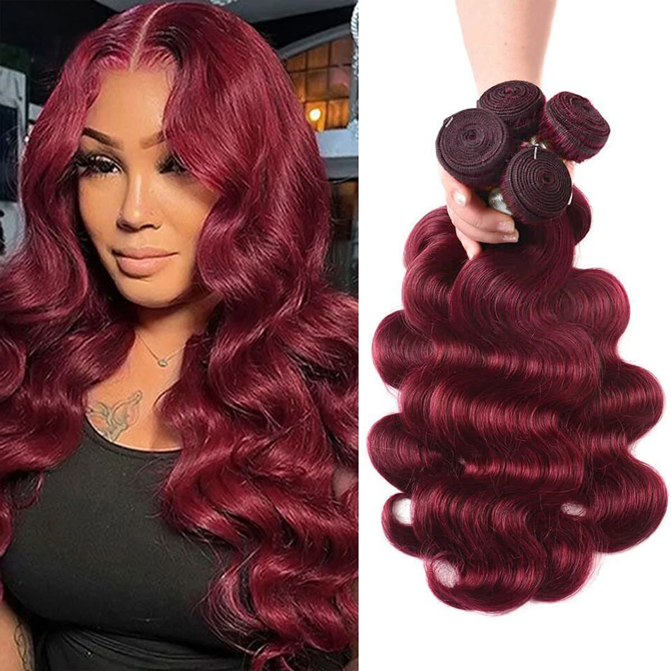 99J Burgundy Body Wave Unprocessed Raw Virgin 100% Human Hair 10-32 Inch Brazilian Bundles Human Hair Extensions 100g/Bundle
99J Burgundy Body Wave Unprocessed Raw Virgin 100% Human Hair 10-32 Inch Brazilian Bundles Human Hair Extensions 100g/Bundle