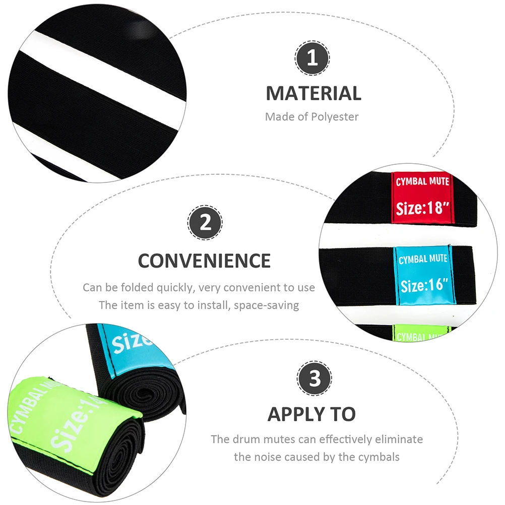 3 Pcs Cymbal Voice Snapping Set Drum Mute Belt Practice Supply Pad Noise Reduction Polyester Accessories for
3 Pcs Cymbal Voice Snapping Set Drum Mute Belt Practice Supply Pad Noise Reduction Polyester Accessories for