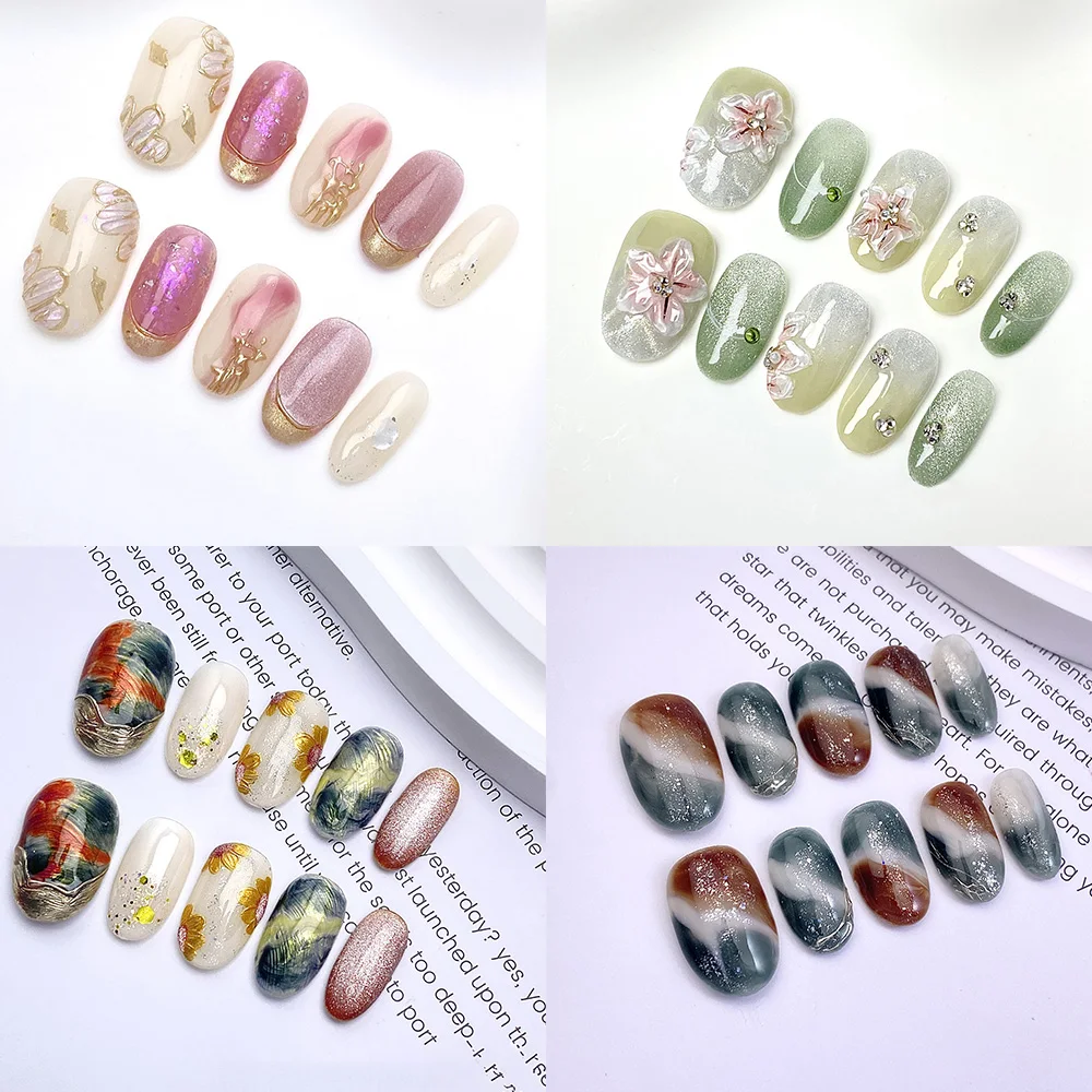 10pcs/bag Spring Flower Old Money Aesthetic Polka dot Handmade Press On Nails Short Oval Detachable False Nails
10pcs/bag Spring Flower Old Money Aesthetic Polka dot Handmade Press On Nails Short Oval Detachable False Nails