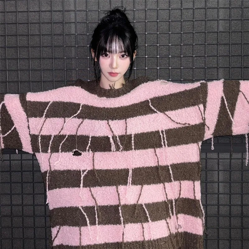 Tassel Striped Loose Sweater Women 2023 Winter Color Patchwork Knitted Holes Long Sleeve Crew Neck Top Pullovers Korean Fashion
Tassel Striped Loose Sweater Women 2023 Winter Color Patchwork Knitted Holes Long Sleeve Crew Neck Top Pullovers Korean Fashion