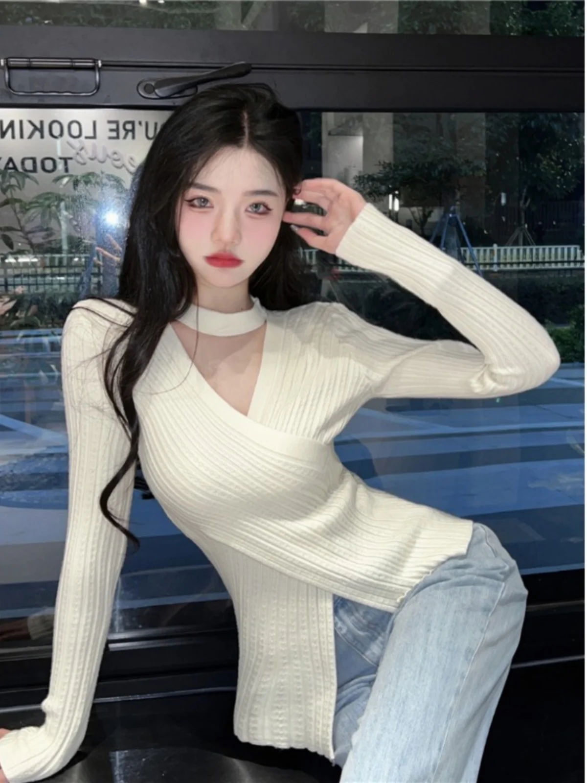 Elegant Grey V-Neck Knitted Open Cardigan Women's Early Spring Autumn Slimming Soft Base Shirt Cotton 100% Color
Elegant Grey V-Neck Knitted Open Cardigan Women's Early Spring Autumn Slimming Soft Base Shirt Cotton 100% Color