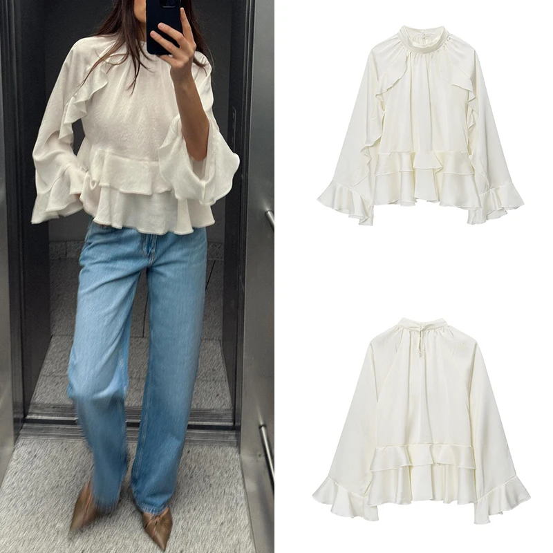 Sweet Layered Decorative Shirt Women's Fashion Style Personality Summer New Arrival ZADATA Brand Polyester Fiber Long Sleeve
Sweet Layered Decorative Shirt Women's Fashion Style Personality Summer New Arrival ZADATA Brand Polyester Fiber Long Sleeve