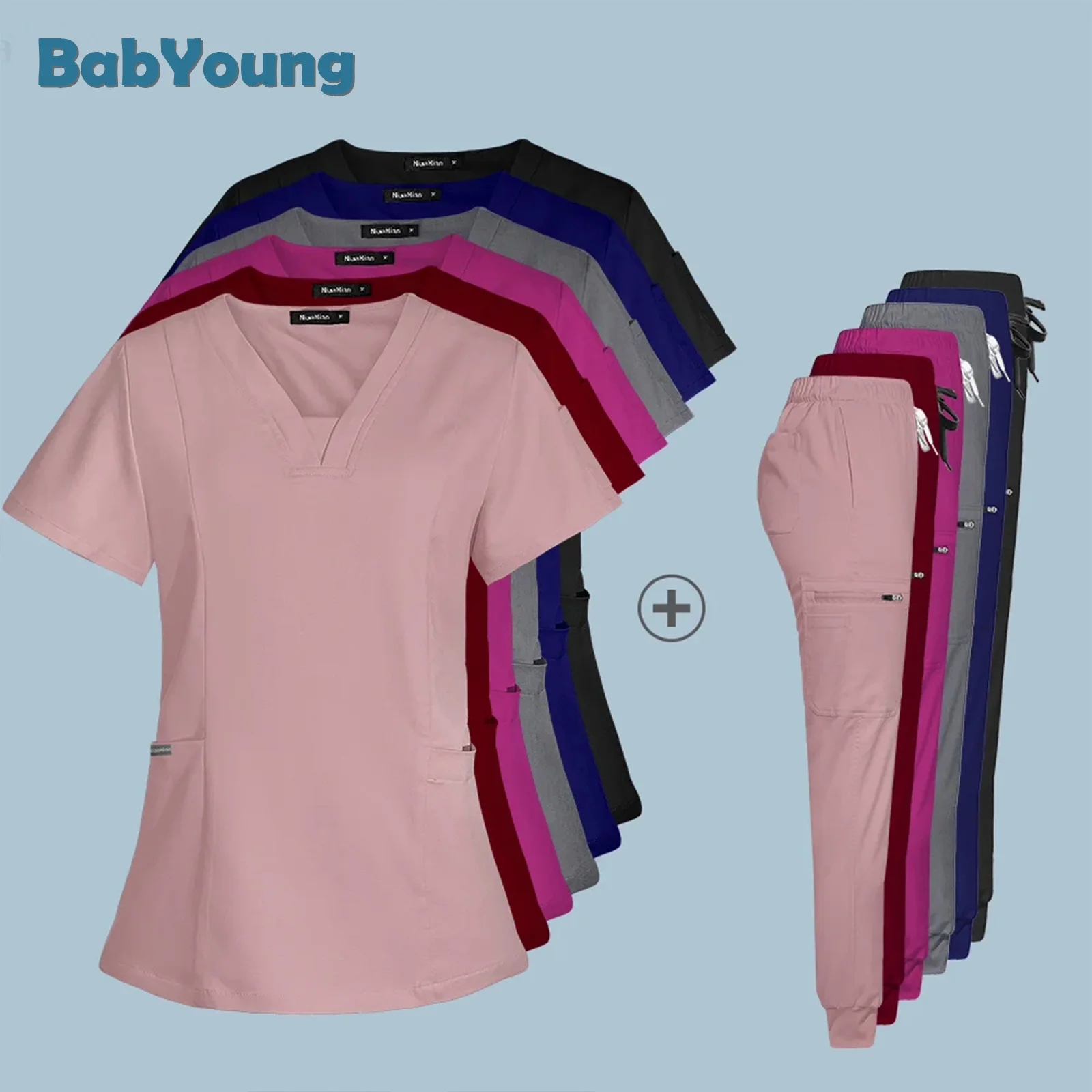 Wholesale Fashion Scrub Suits Hospital Uniform Solid Color Unisex Surgical Gown Pocket V-neck Scrubs Set For Women Joggers
Wholesale Fashion Scrub Suits Hospital Uniform Solid Color Unisex Surgical Gown Pocket V-neck Scrubs Set For Women Joggers