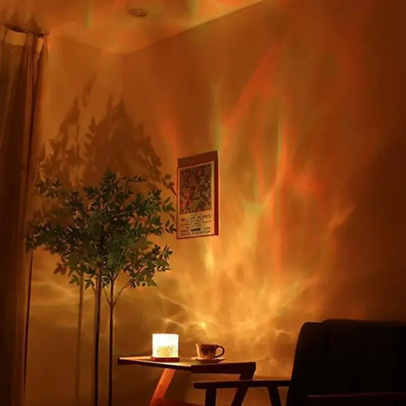 Rotating Water Ripple Atmosphere Lamp Water Ripple Lamp Bedroom Bedside Flame Romantic Lamp Dynamic Square Desk Lamp
Rotating Water Ripple Atmosphere Lamp Water Ripple Lamp Bedroom Bedside Flame Romantic Lamp Dynamic Square Desk Lamp