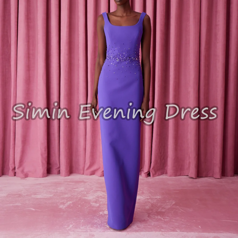 Simin Crepe Straight Boat Neck Floor Length Simple Saudi Evening Dresses For Women 2025 With Beading Sleeveless Arab Party Dress
Simin Crepe Straight Boat Neck Floor Length Simple Saudi Evening Dresses For Women 2025 With Beading Sleeveless Arab Party Dress